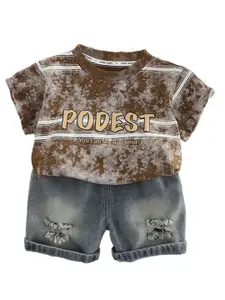 StyleCast x Revolte Boys Printed Round Neck Short Sleeves T-shirt With Shorts