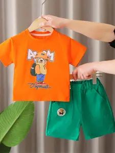 StyleCast x Revolte Boys Printed Round Neck T-shirt with Shorts