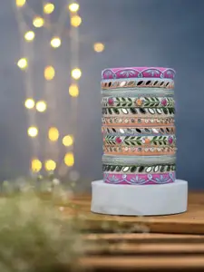 Taasha Craft Set Of 12 Cotton Threads Bangle