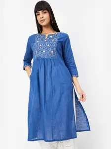 max Women Ethnic Motifs Printed Daily Cotton A-Line Kurtas