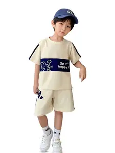 StyleCast x Revolte Boys Printed Round Neck T-shirt With Shorts