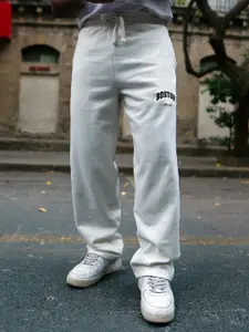 Powerlook White Printed Baggy Track Pants