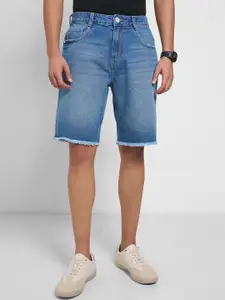 SF JEANS by Pantaloons Men Solid Washed Denim Shorts