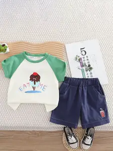 StyleCast x Revolte Boys Printed Round Neck T-shirt with Shorts