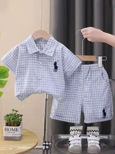 StyleCast x Revolte Boys Checked Shirt With Shorts