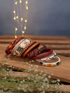 Taasha Craft Set Of 10 Handcrafted Cotton Thread Bangles