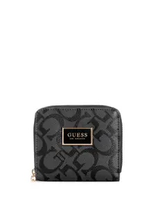 GUESS Women ABREE Printed Zip Around Wallet