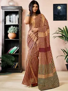 Satrani Women Striped Printed Ready to Wear Saree