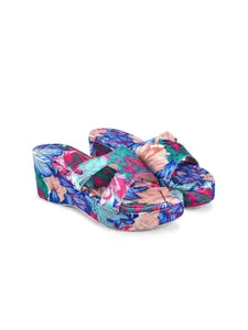 Froh Feet Women Floral Printed Wedge Heel Sandals
