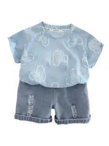 StyleCast x Revolte Boys Printed Round Neck T-shirt with Shorts