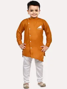 Superminis Boys Solid Cotton Kurta with Pyjama
