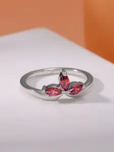 GIVA 925 Silver Petal Promise Ring Fixed Size Indian - 12