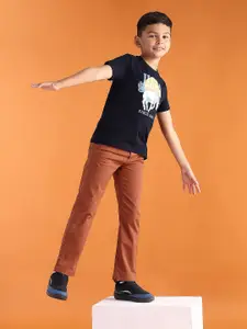 U.S. Polo Assn. Kids Boys Mid-Rise Chinos Trousers