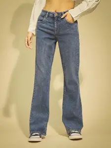 Flying Machine Women Bootcut Mid-Rise Acidwash Stretchable Jeans