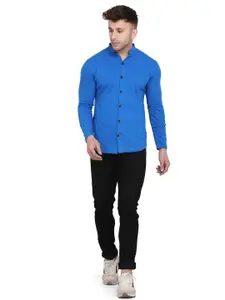 BEYOU FASHION Mandarin Collar Long Sleeves Cotton Casual Shirt