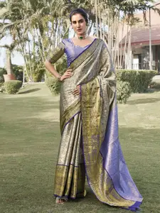 Satrani Ombre Woven Design Zari Saree With Unstiched Blouse Piece