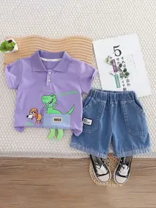 StyleCast x Revolte Boys Animal Printed Shirt Collar T-shirt With Shorts