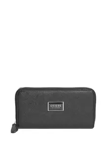 GUESS Women ABREE Textured Zip Around Wallet