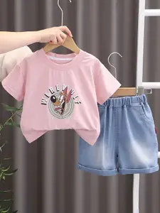 StyleCast x Revolte Boys Printed Round Neck T-shirt with Shorts