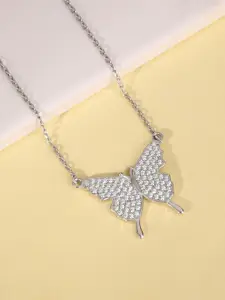 GIVA Magic 925 Sterling Silver Rhodium-Plated Butterfly-Shaped Necklace