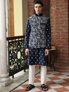 PATR Embroidered Woven Nehru Jackets