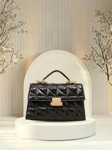 Hidelle Geometric Textured Leather Shopper Satchel