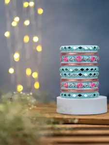 Taasha Craft Myra Set Of 10 Thread Bangles