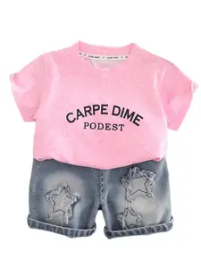 StyleCast x Revolte Boys Printed Round Neck T-shirt With Shorts