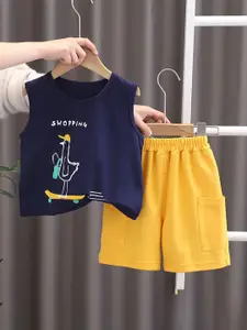 StyleCast x Revolte Boys Printed Sleeveless T-shirt with Shorts