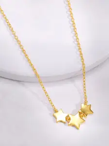 GIVA 925 Sterling Silver Gold-Plated Star Necklace