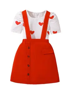 StyleCast x Revolte Girls Printed Round Neck Top With Skirt