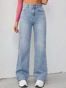 DressBerry Women Comfort Straight Fit High-Rise Light Fade Stretchable Jeans