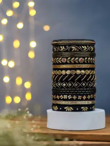 Taasha Craft Set Of 12 Beaded Studded Bangle