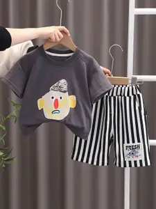 StyleCast x Revolte Boys Printed Round Neck Short Sleeves T-shirt With Shorts