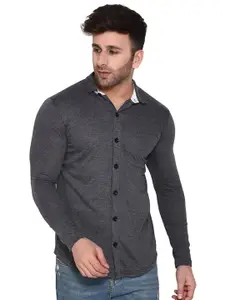 BEYOU FASHION Spread Collar Long Sleeves Cotton Casual Shirt