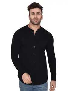 BEYOU FASHION Mandarin Collar Long Sleeves Cotton Casual Shirt