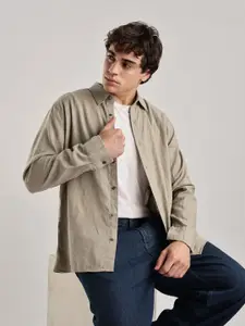 Calvin Klein Jeans Spread Collar Regular-Fit Cotton Casual Shirt