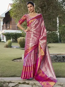 Satrani Women Woven Design Zari Pure Silk Banarasi Saree