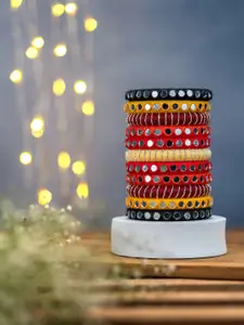 Taasha Craft Set Of 11 Mirror-Studded Bangles