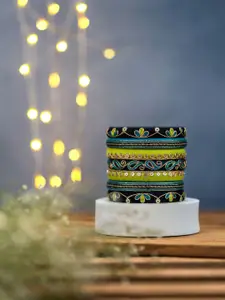 Taasha Craft Set Of 7 Cotton Threads Handcrafted Bangle