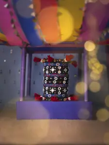 Taasha Craft Set Of 10 Threaded & Mirror Studded & Beaded Bangles