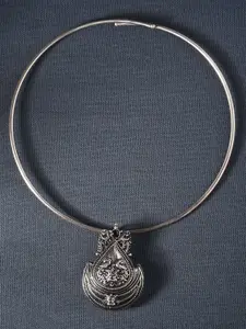 JAYPORE Silver Antique Necklace