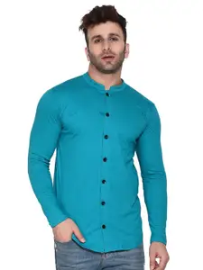 BEYOU FASHION Mandarin Collar Long Sleeves Cotton Casual Shirt