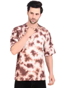 TQH Abstract Dyed Round Neck Oversized T-shirt