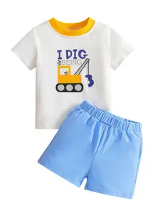 StyleCast x Revolte Boys Printed Round Neck T-shirt With Shorts