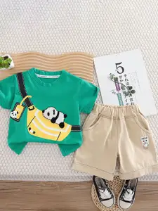 StyleCast x Revolte Boys Printed Round Neck T-shirt With Shorts