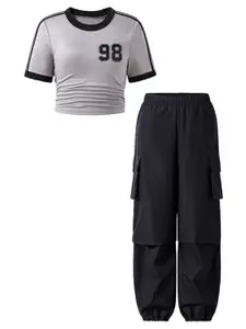 StyleCast x Revolte Girls Printed Short Sleeves T-shirt With Trousers