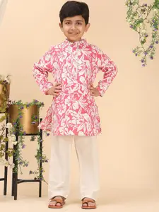 Cutiekins Boys Floral Printed Kurta with Pyjama