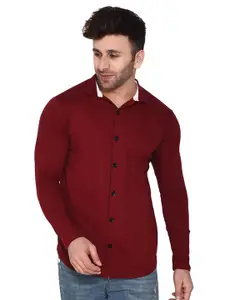 BEYOU FASHION Spread Collar Long Sleeves Cotton Casual Shirt