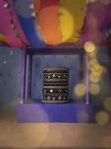 Taasha Craft Set Of 10 Threaded & Mirror Studded Beaded Bangles